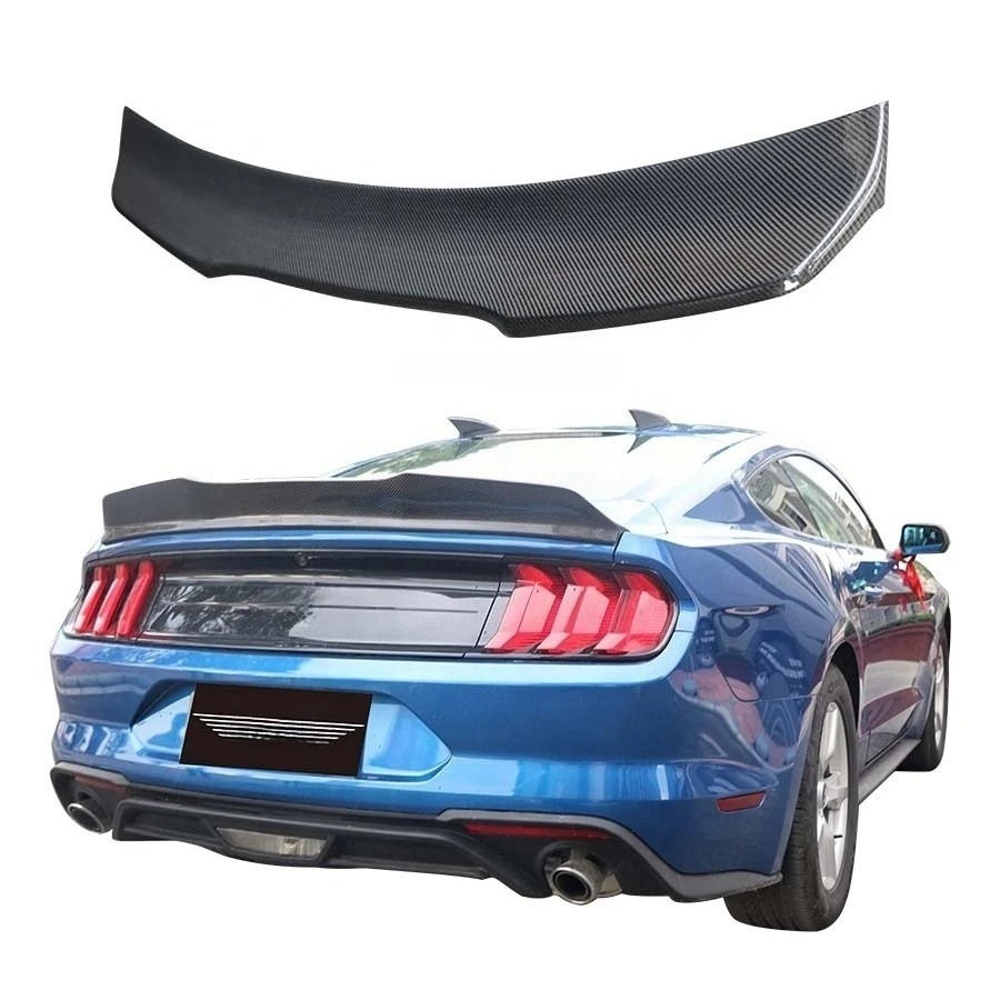 2016-2022  Mustang Carbon Fiber Rear Spoiler Ducktail Deck Tail Wing Accessories Body Kit